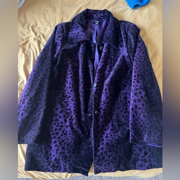 Velvet  leopard trench coat - Picture 1 of 2